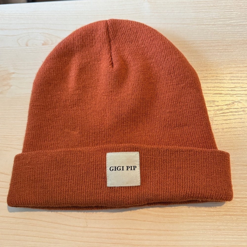 Gigi Pip Twin Pines Cuffed‎ Beanie Rust Copper Brown